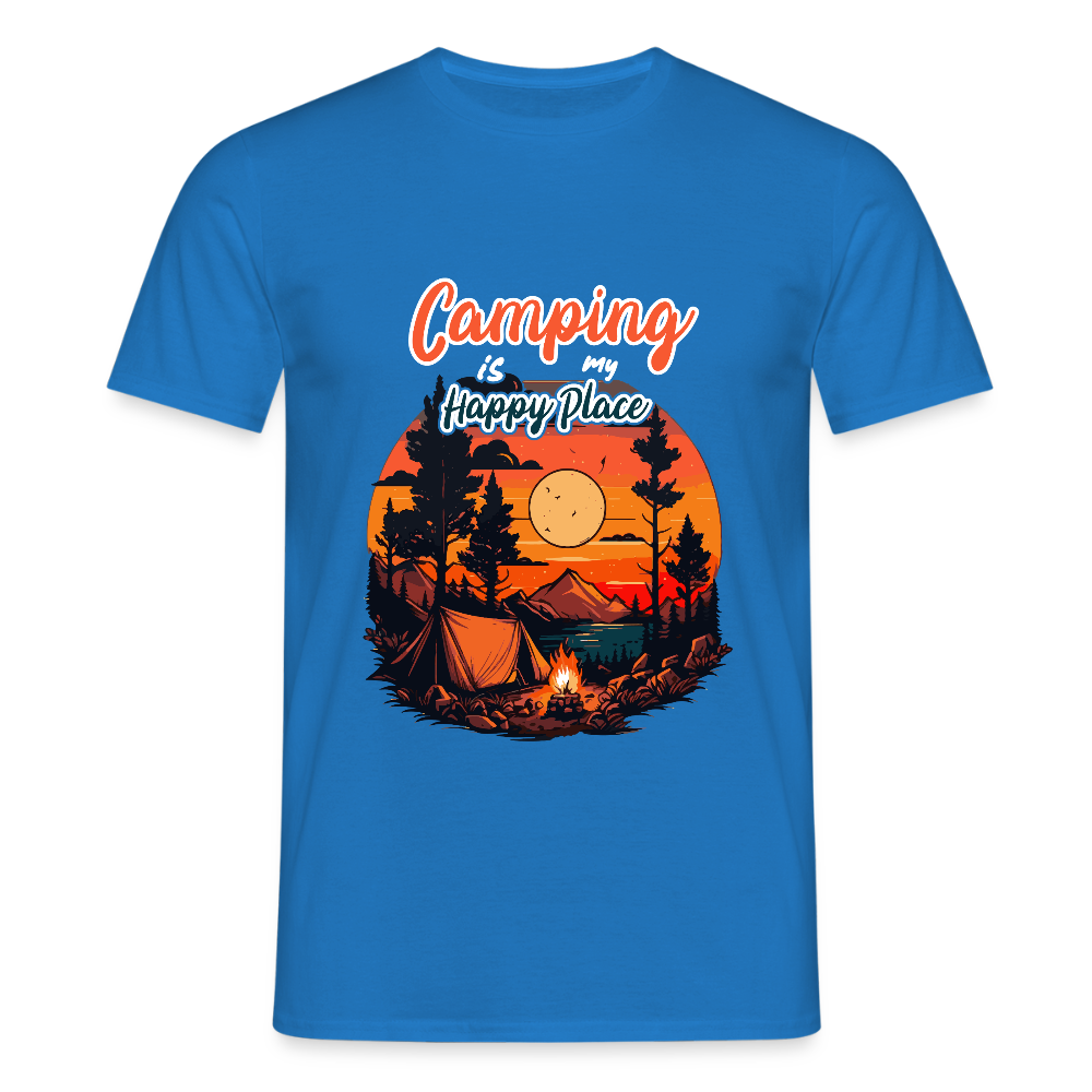 CAMPING IS MY HAPPY PLACE | Männer T-Shirt - Royalblau