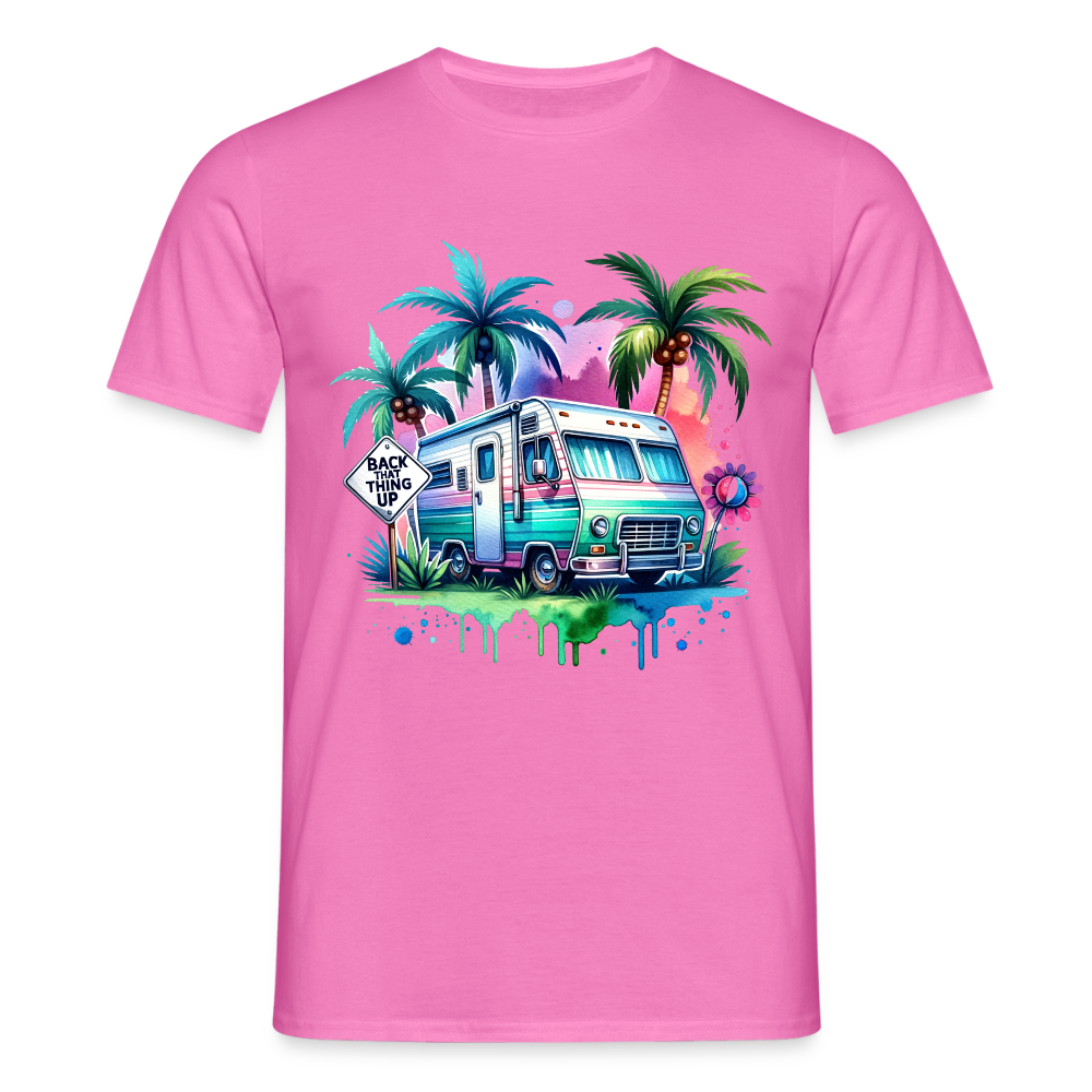 Wohnmobil unter Palmen | Männer T-Shirt - Pink