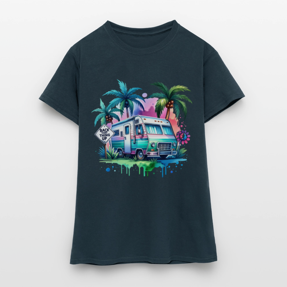 Wohnmobil unter Palmen | Frauen T-Shirt - Navy
