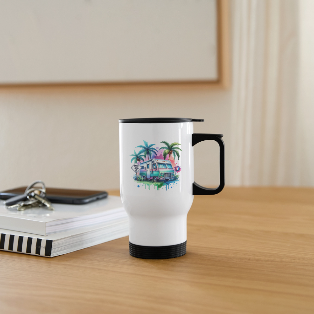Wohnmobil unter Palmen | Thermobecher - Weiß