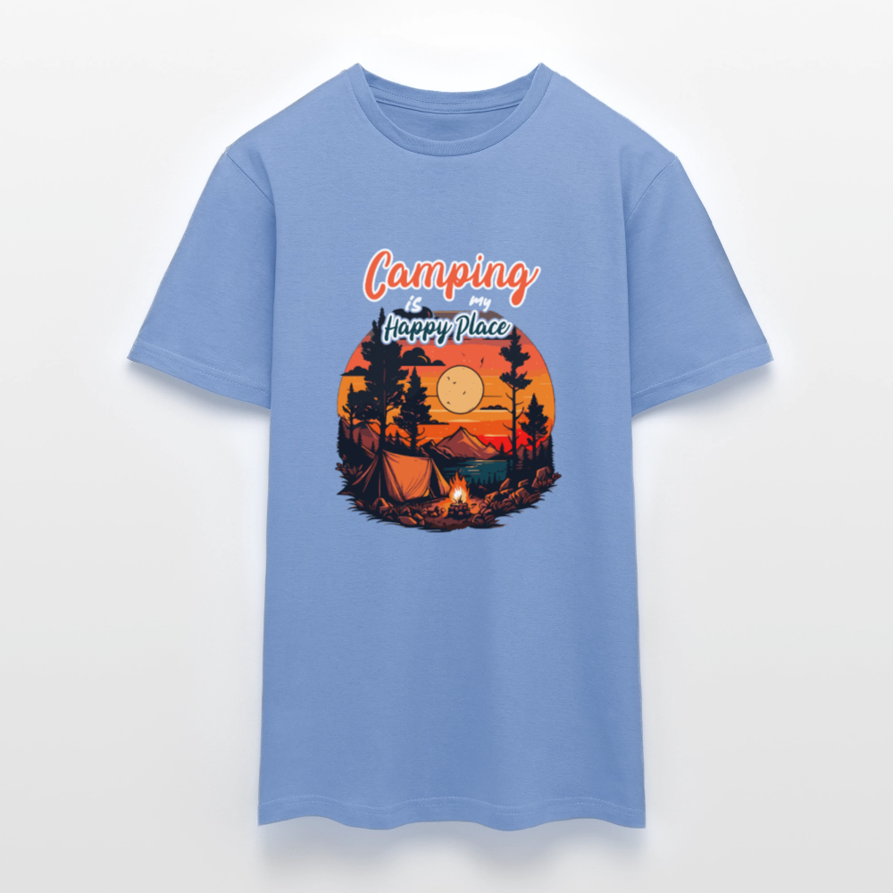 CAMPING IS MY HAPPY PLACE | Männer T-Shirt - Carolina Blue
