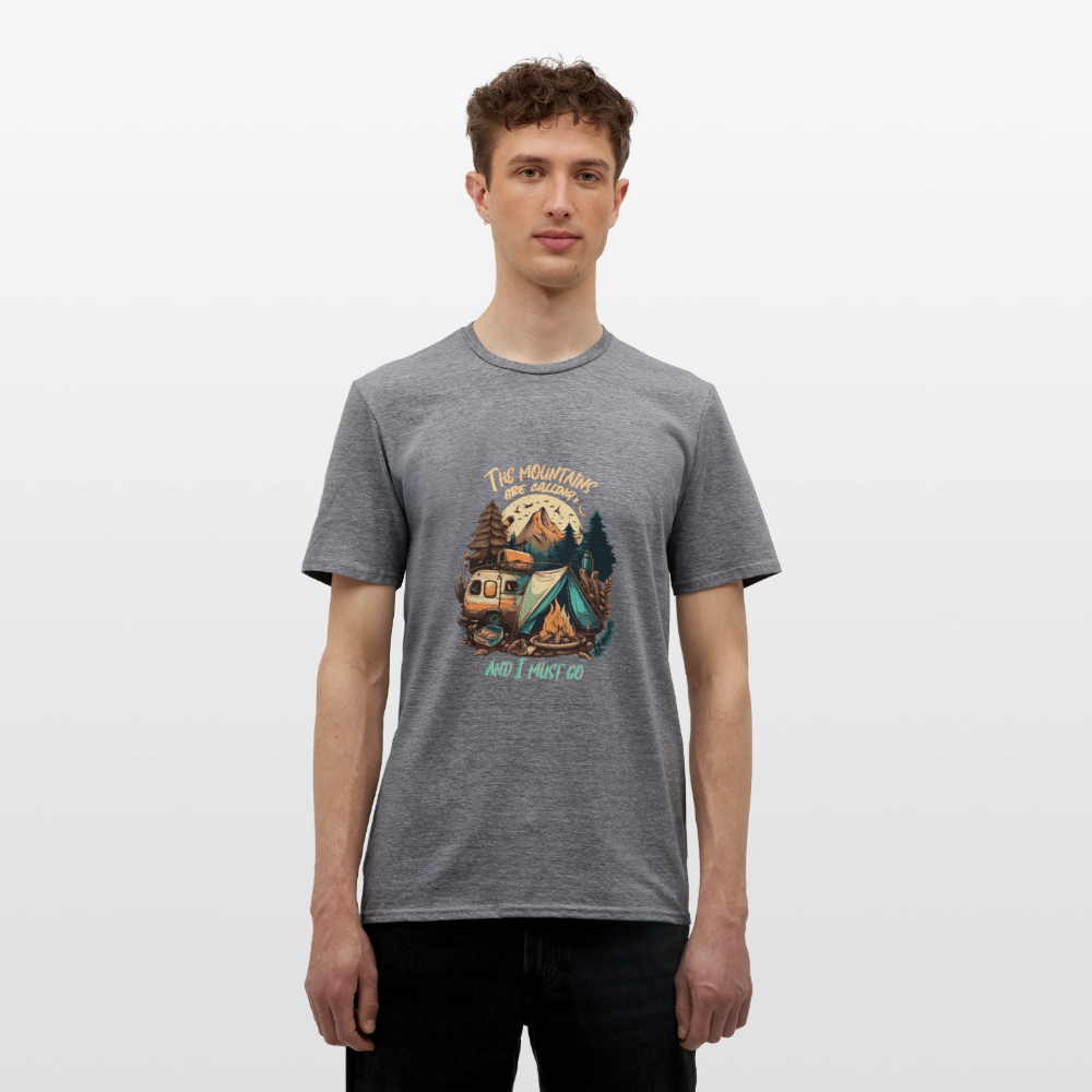 THE MOUNTAINS ARE CALLING | Männer T-Shirt - Graphit meliert