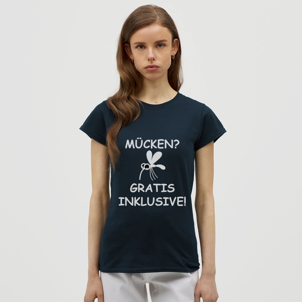 MÜCKEN? GRATIS INKLUSIVE! | Frauen T-Shirt - Navy