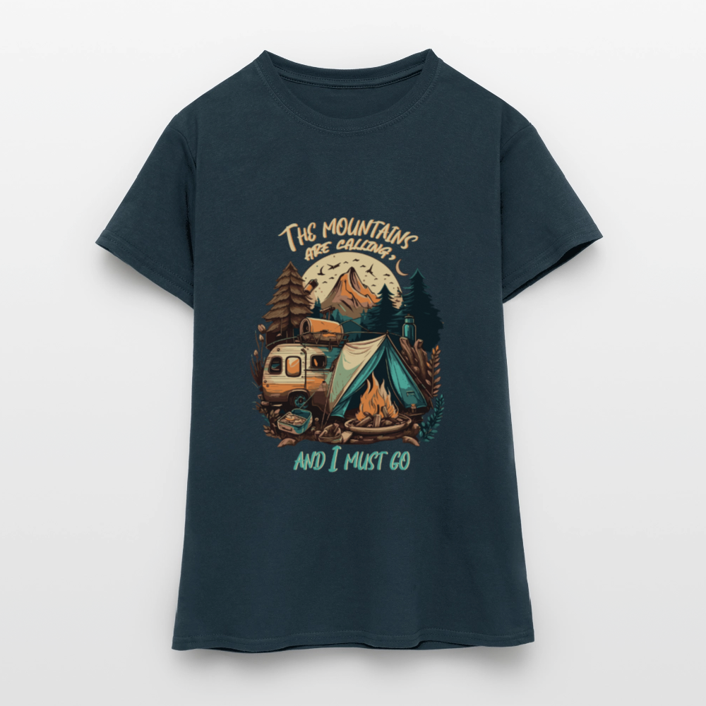 THE MOUNTAINS ARE CALLING | Frauen T-Shirt - Navy