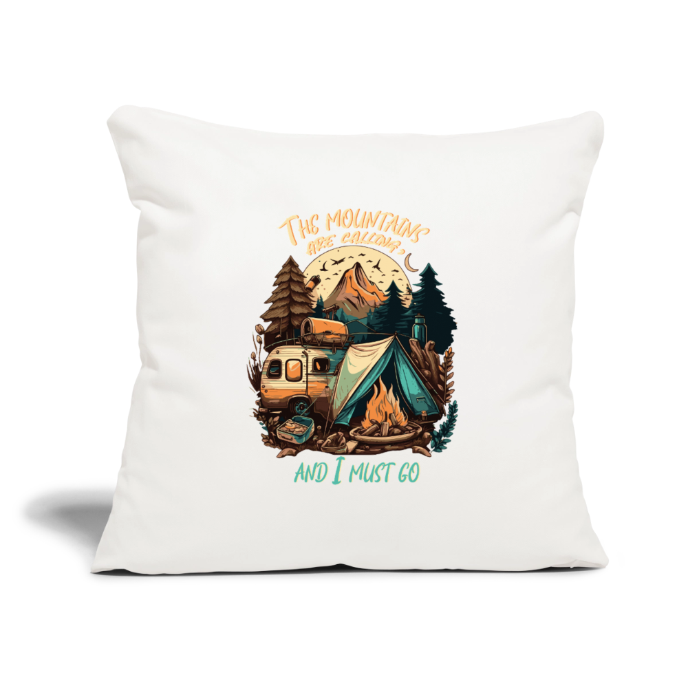 THE MOUNTAINS ARE CALLING | Sofakissenbezug 44 x 44 cm - Naturweiß 