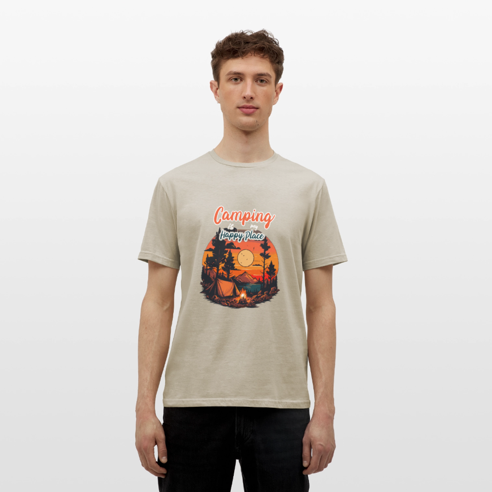 CAMPING IS MY HAPPY PLACE | Männer T-Shirt - Sandbeige