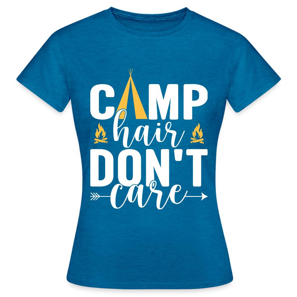 CAMP HAIR DON´T CARE | Frauen T-Shirt - Antikblaues Saphir meliert