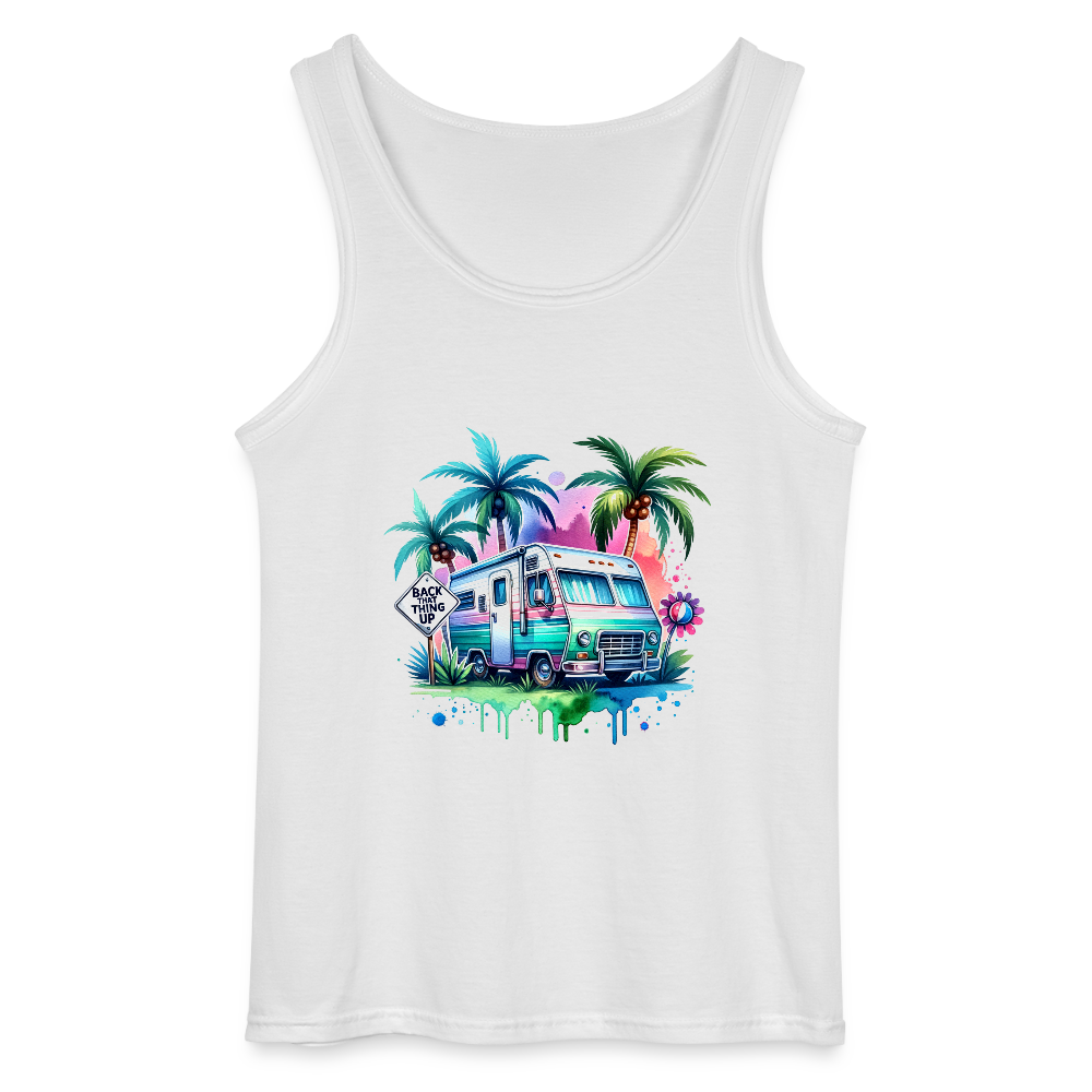 Wohnmobil unter Palmen | Gildan Männer Tank Top - Weiß