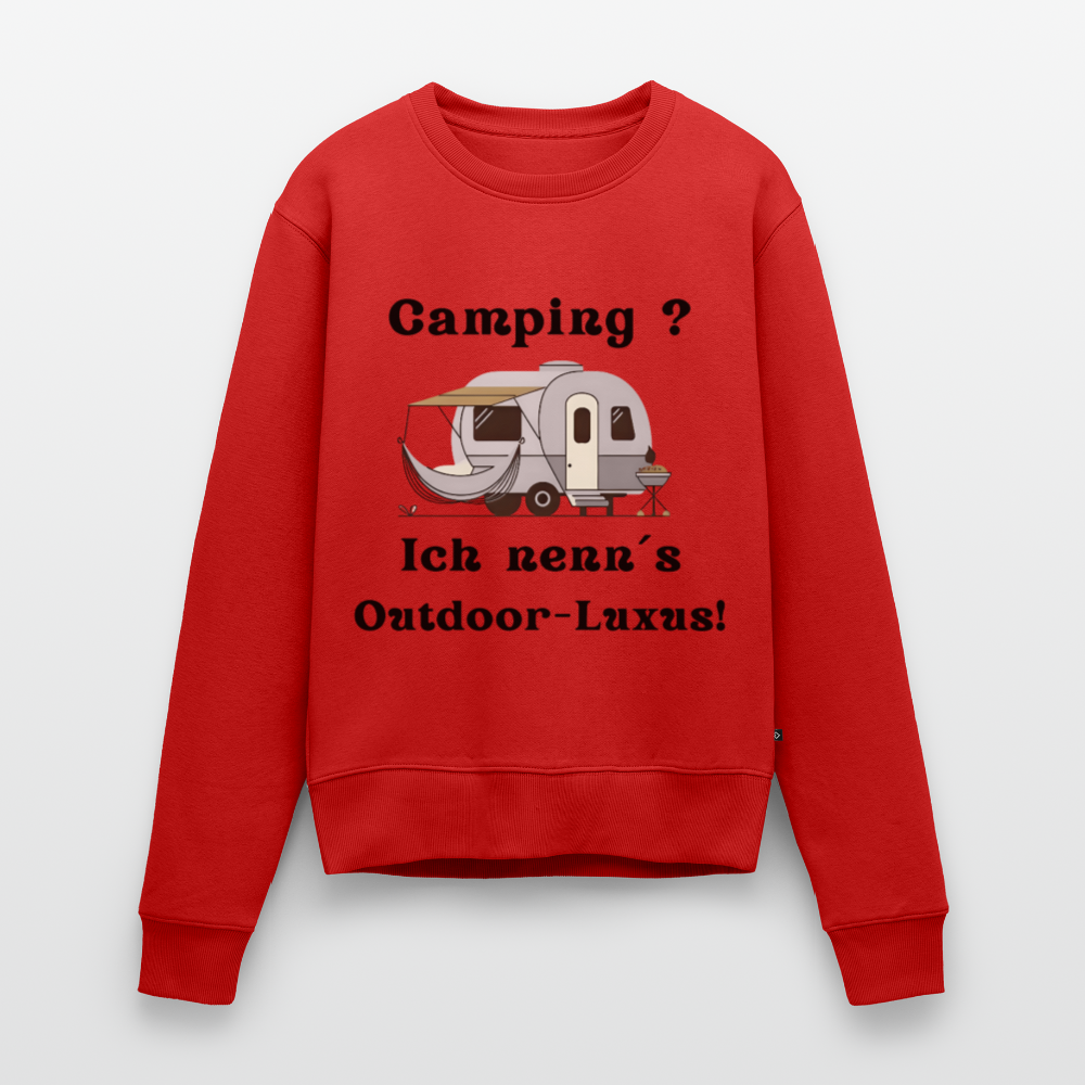 Camping? Ich nenn´s Outdoor - Luxus! | Frauen Premium Pullover - Rot