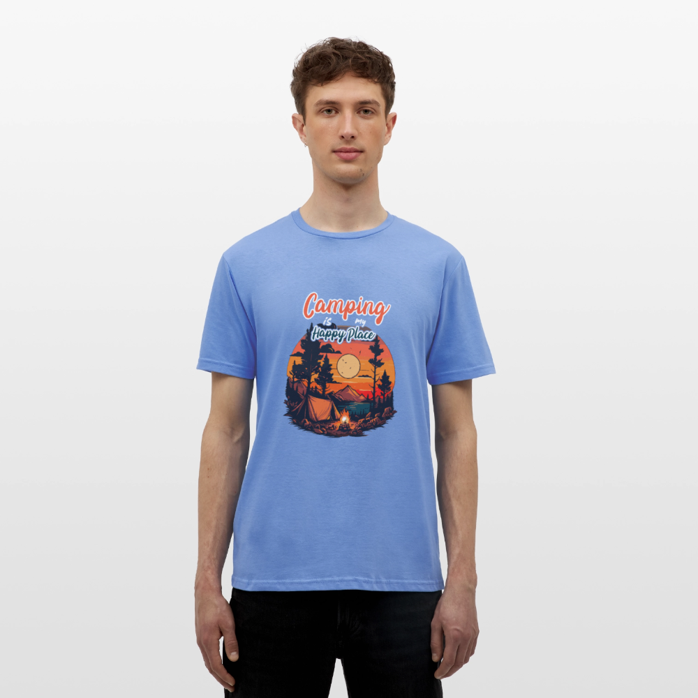 CAMPING IS MY HAPPY PLACE | Männer T-Shirt - Carolina Blue