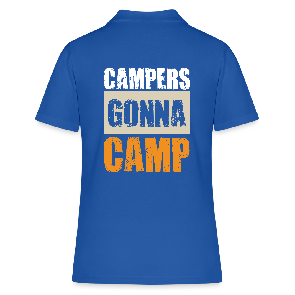 CAMPERS GONNA CAMP | Frauen Polo Shirt - Royalblau