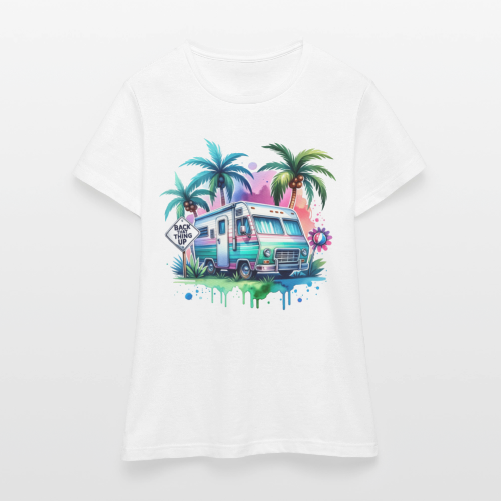 Wohnmobil unter Palmen | Frauen T-Shirt - Weiß