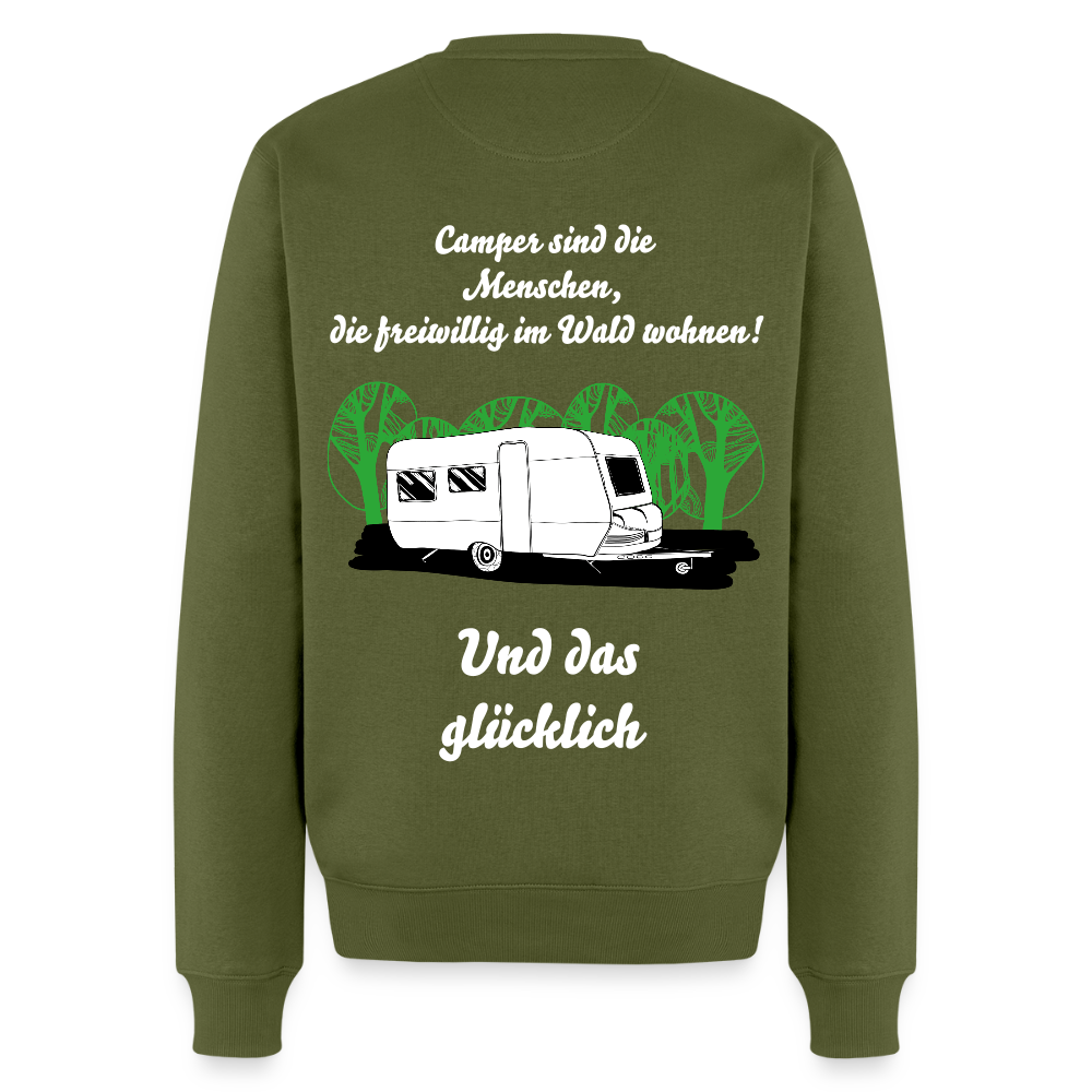 CAMPER SIND DIE MENSCHEN, DIE FREIWILLIG IM WALD WOHNEN1 | Männer Premium Pullover - Khaki