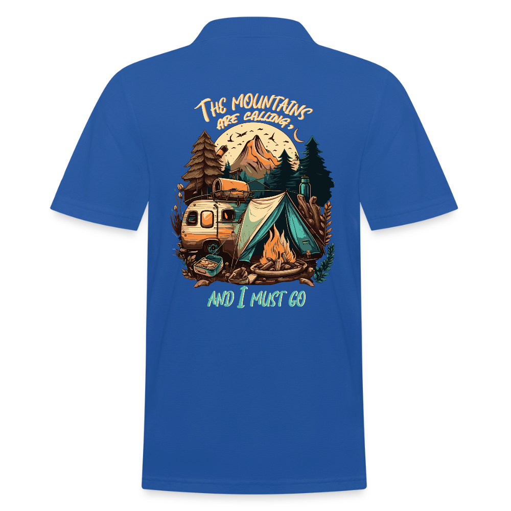 THE MOUNTAINS ARE CALLING | Männer Poloshirt - Royalblau