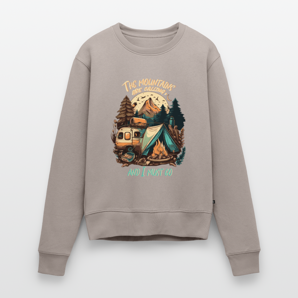 THE MOUNTAINS ARE CALLING | Frauen Premium Pullover - Taupe