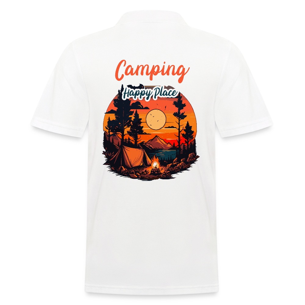CAMPING IS MY HAPPY PLACE | Männer Poloshirt - Weiß