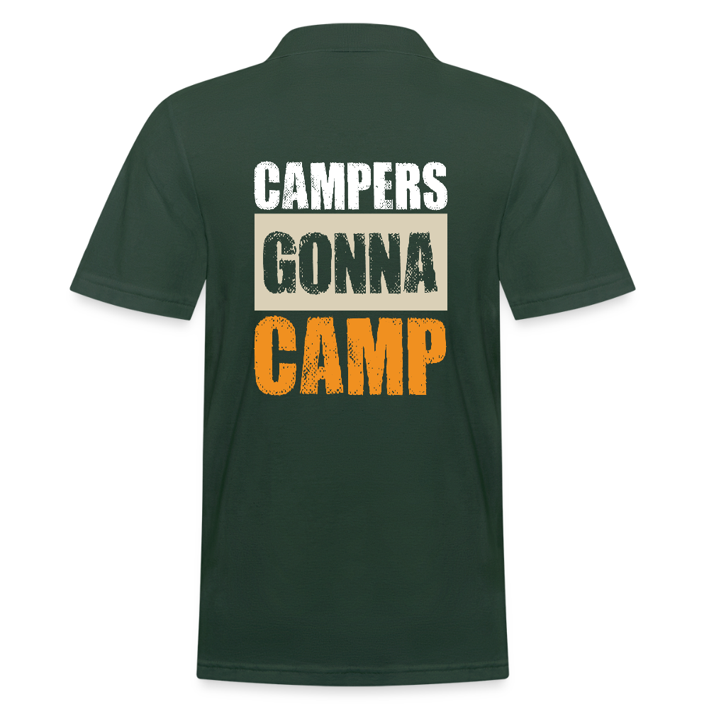 CAMPERS GONNA CAMP | Männer Poloshirt - Tannengrün