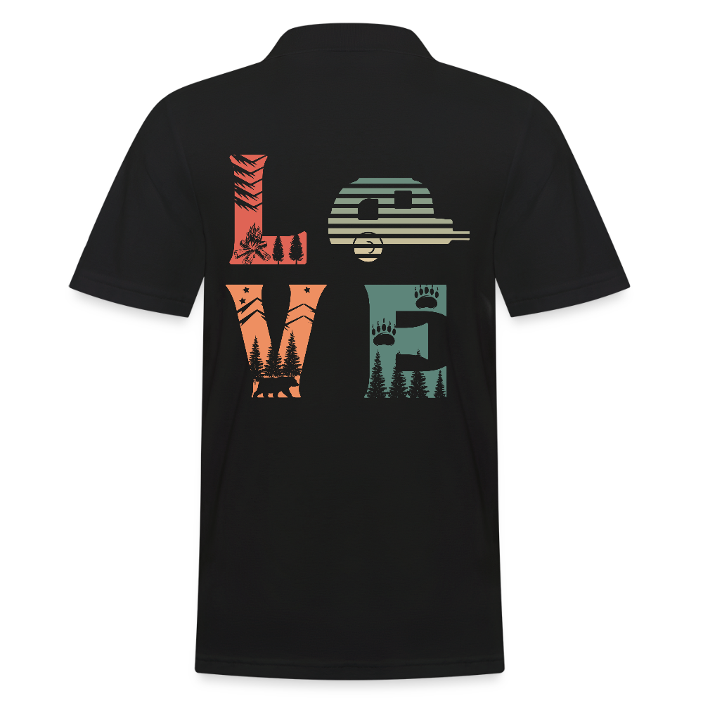 LOVE | Männer Poloshirt - Schwarz