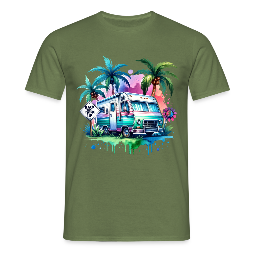 Wohnmobil unter Palmen | Männer T-Shirt - Militärgrün