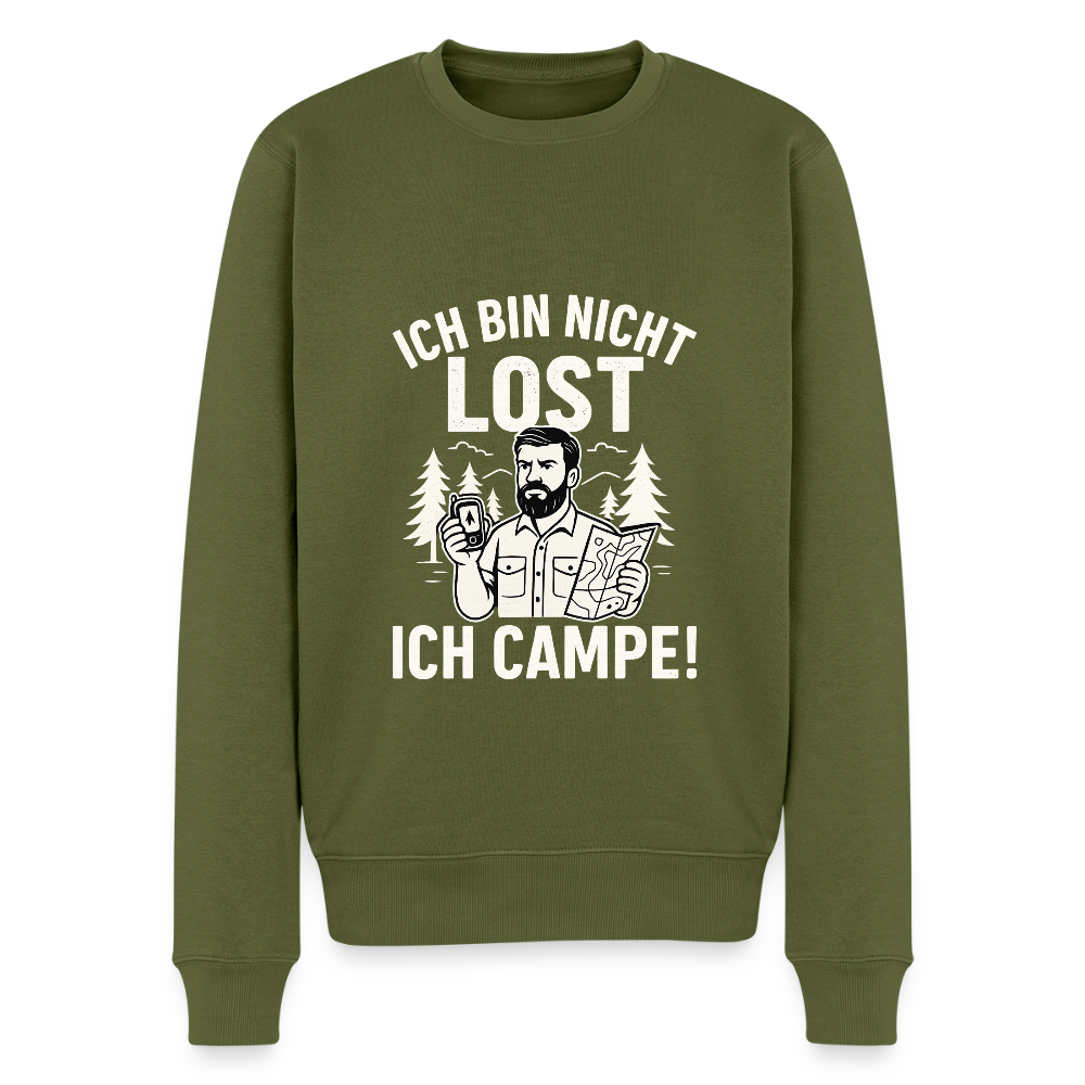 Ich bin nicht lost - ICH CAMPE! |Männer Premium Pullover - Khaki