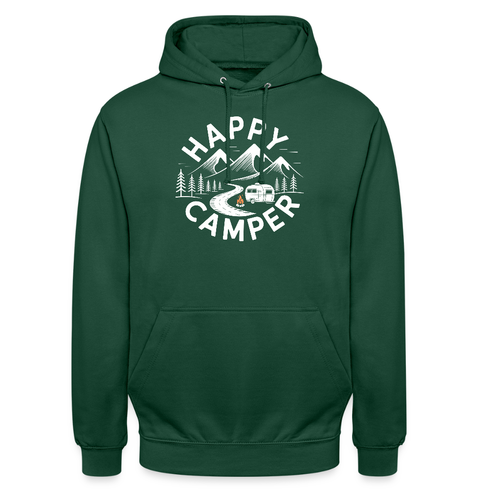 HAPPY CAMPER | Unisex Hoodie - Flaschengrün