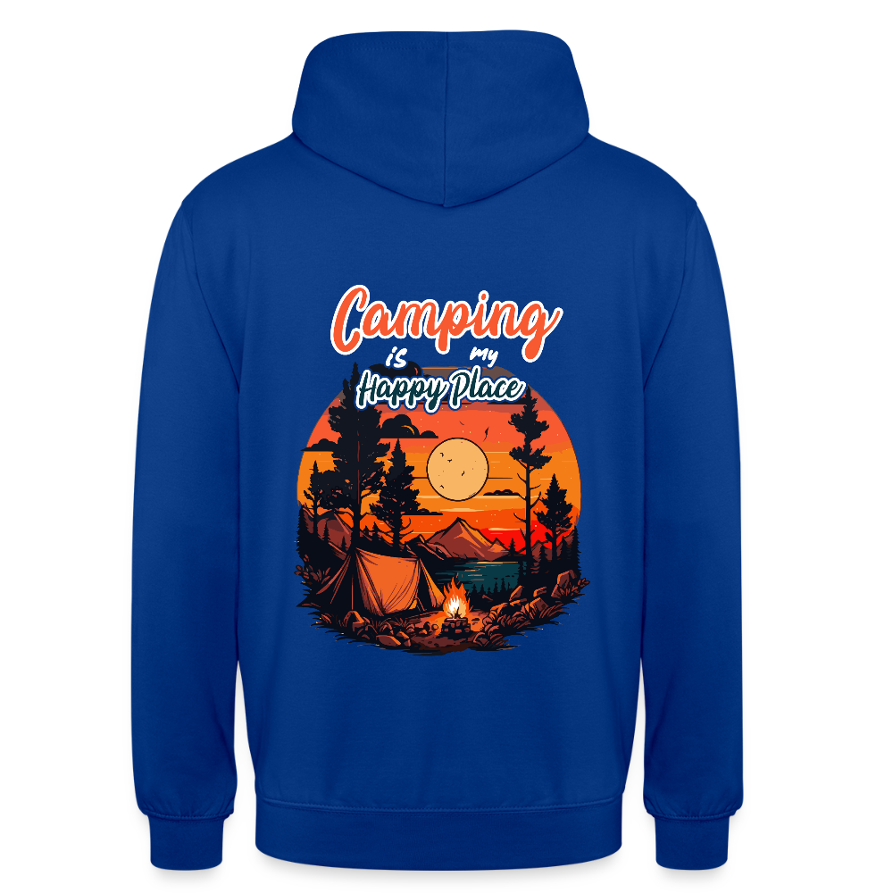 CAMPING IS MY HAPPY PLACE | Unisex Hoodie - Royalblau