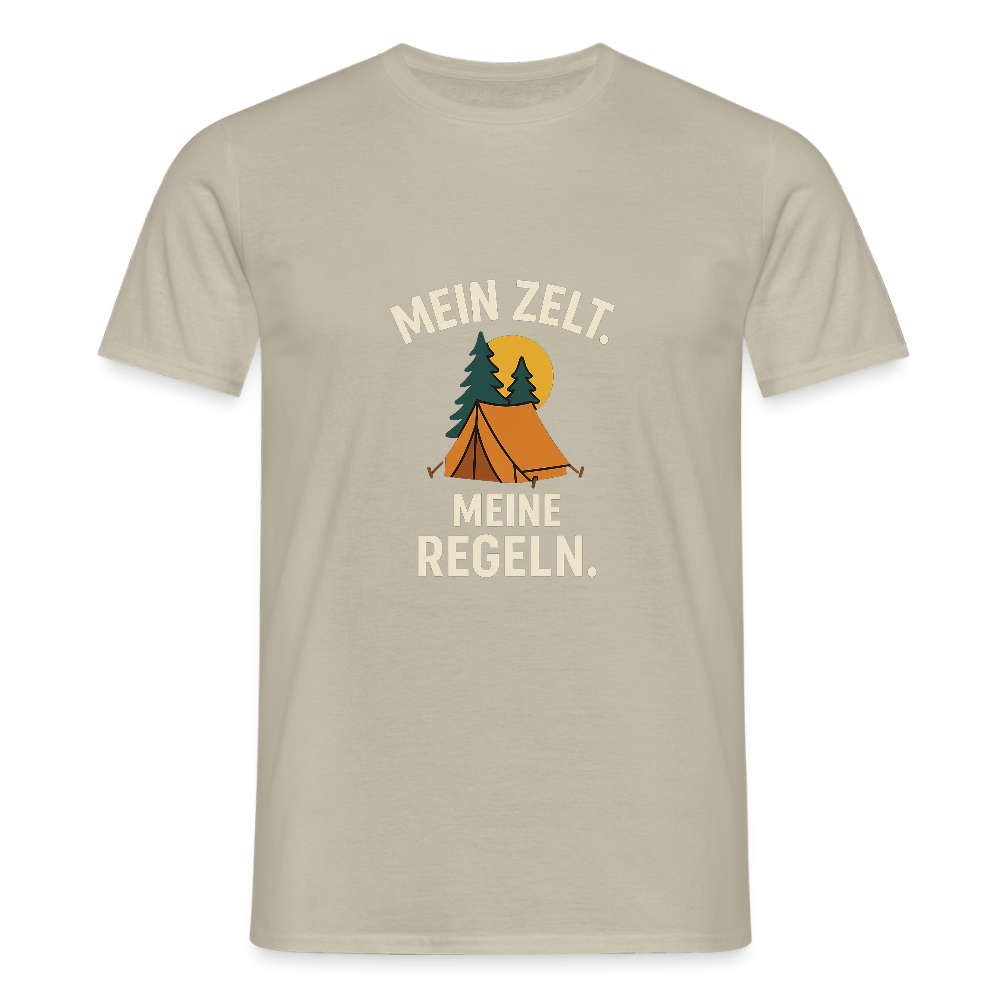 Mein Zelt. Meine Regeln. | Männer T-Shirt - Sandbeige