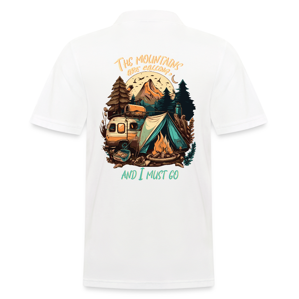 THE MOUNTAINS ARE CALLING | Männer Poloshirt - Weiß