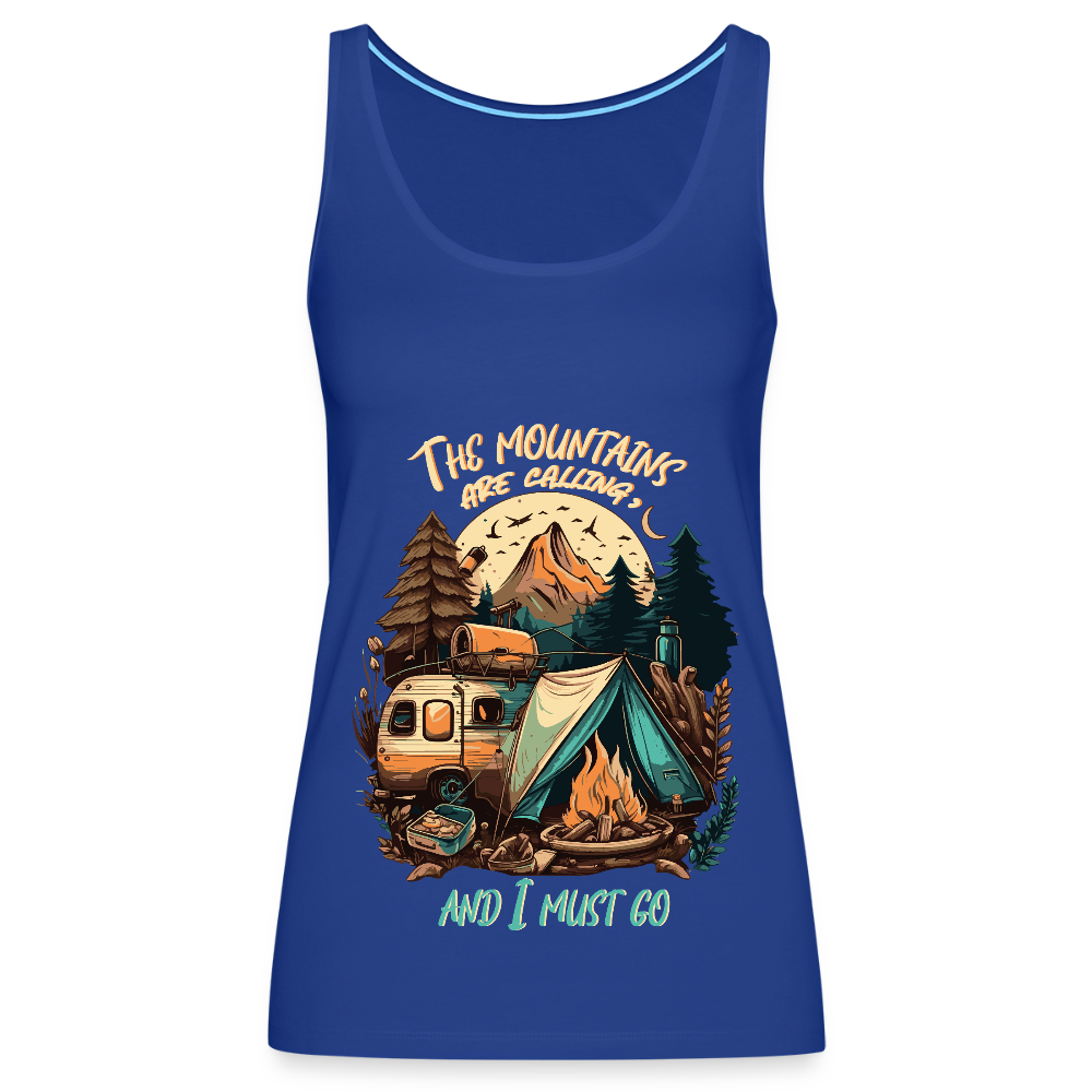 THE MOUNTAINS ARE CALLING | Frauen Premium Tank Top - Königsblau
