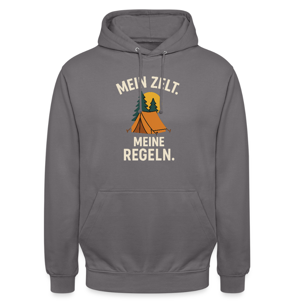 Mein Zelt. Meine Regeln | Unisex Hoodie - Mittelgrau