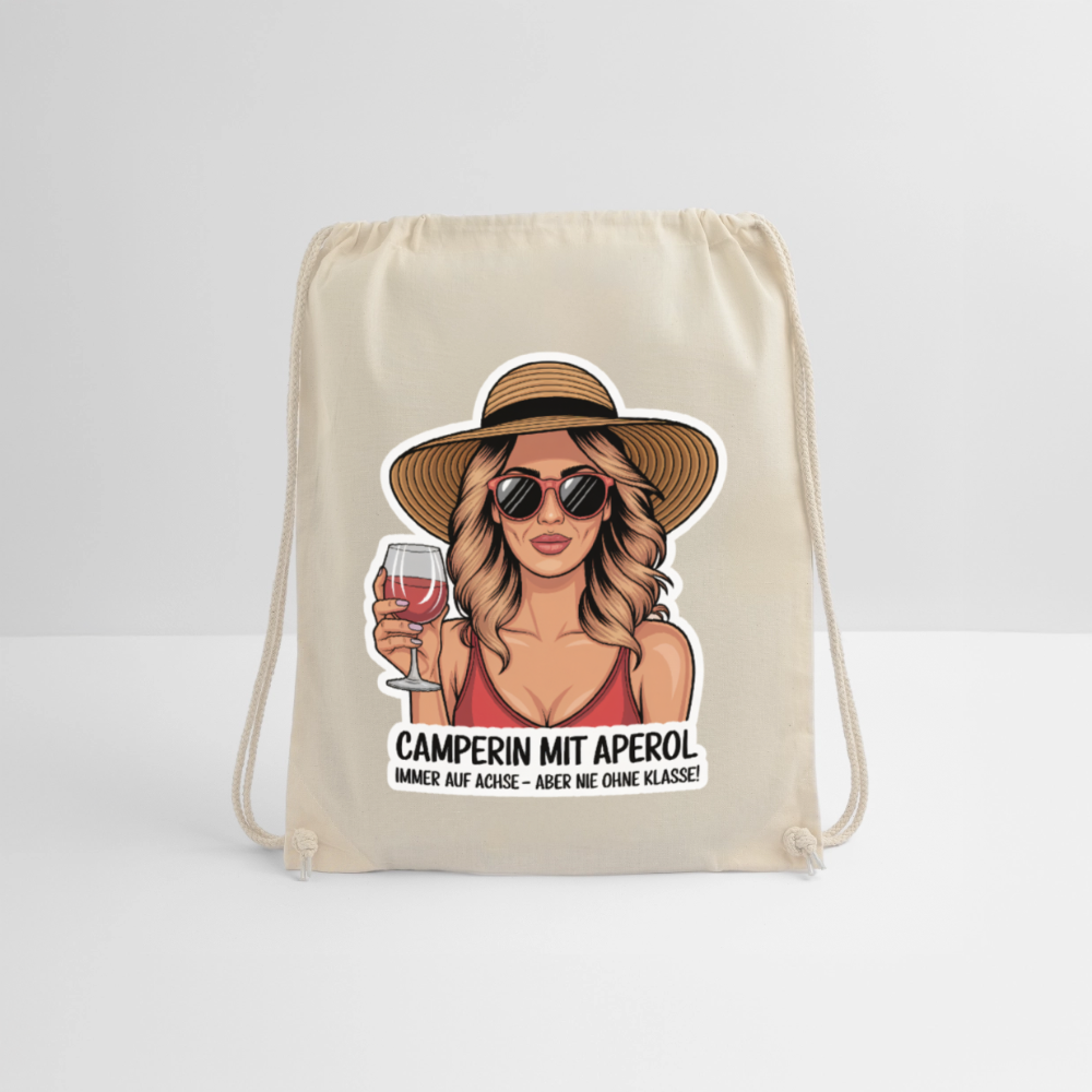 Camperin mit Aperol I Turnbeutel - Natur