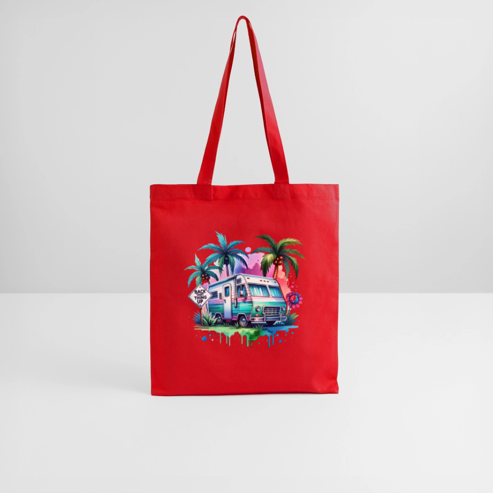 Wohnmobil unter Palmen | Stoffbeutel - Rot