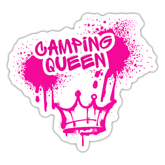 CAMPING QUEEN | Sticker - Mattweiß