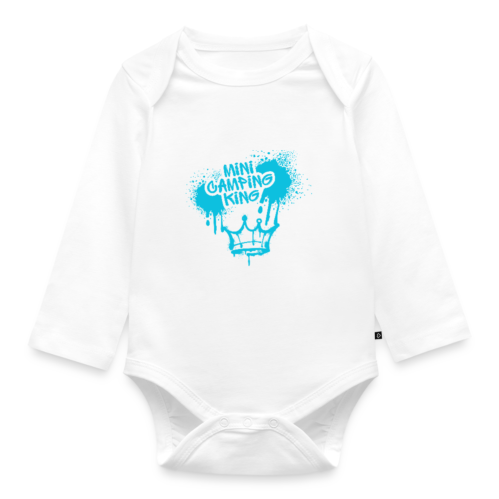 MINI CAMPING KING | Baby Bio-Langarm-Body - Weiß