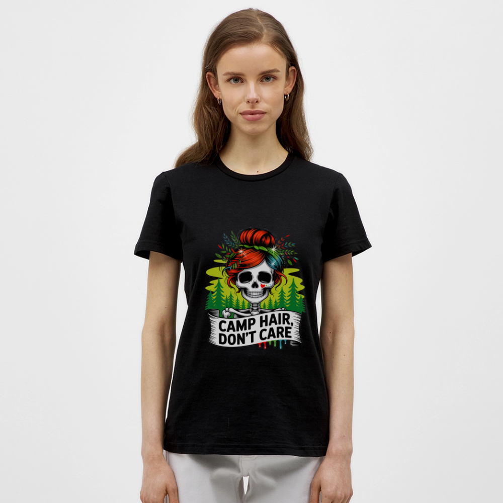CAMP HAIR, DON´T CARE | Frauen T-Shirt - Schwarz